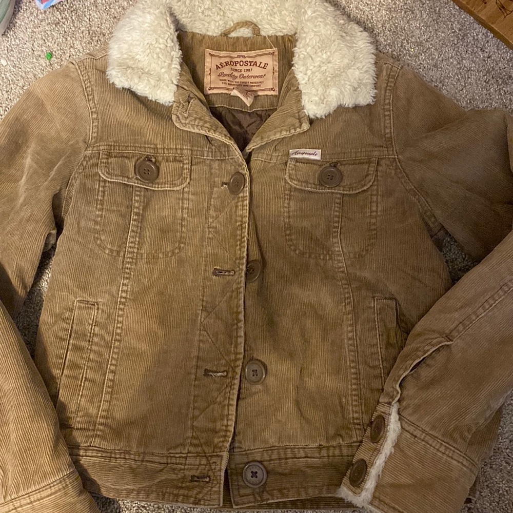 Aeropostale Brown Ribbed jacket